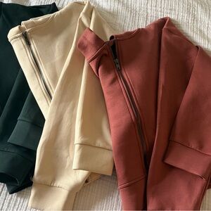 Bundle of 3 cropped zip up sweatshirts